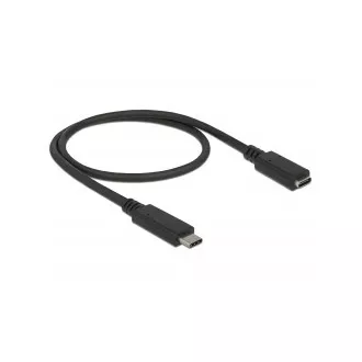 Delock Produžni kabel SuperSpeed USB (USB 3.1 Gen 1) USB Type-C™ muški > ženski priključak 3 A 0,5 m crni