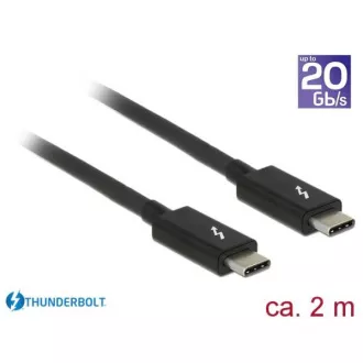 Delock Thunderbolt™ 3 (20 Gb/s) USB-C™ kabel muški > muški pasivni 2,0 m 3 A crni