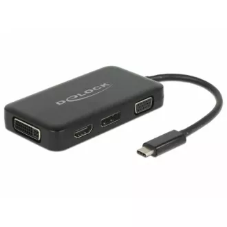 Delock adapter USB Type-C™ muški > VGA / HDMI / DVI / DisplayPort ženski crni Delock adapter USB Type-C™ muški > VGA / HDMI / DVI / DisplayPort ženski crni