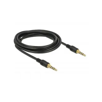 Delock kabel Stereo priključak 3,5 mm 4-pinski muški > muški 3 m crni Delock kabel Stereo priključak 3,5 mm 4-pinski muški > muški 3 m crni