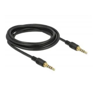 Delock kabel Stereo priključak 3,5 mm 4-pinski muški > muški 3 m crni Delock kabel Stereo priključak 3,5 mm 4-pinski muški > muški 3 m crni