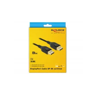 Delock DisplayPort kabel 8K 60 Hz 2 m DP 8K certificiran