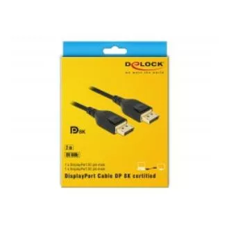 Delock DisplayPort kabel 8K 60 Hz 2 m DP 8K certificiran