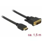Delock kabel HDMI na DVI 24+1 dvosmjerni 1,5 m