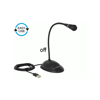 Delock USB mikrofon s vratom, postoljem i tipkama za isključivanje zvuka, uključivanje i isključivanje Delock USB mikrofon s vratom, postoljem i tipkama za isključivanje zvuka, uključivanje i isključivanje