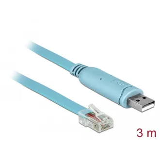 Delock adapter USB 2.0 Tipa-A muški > 1 x Serijski RS-232 RJ45 muški 3,0 m plavi