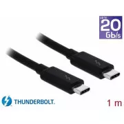 Delock Thunderbolt™ 3 (20 Gb/s) USB-C™ kabel muški > muški pasivni 1,0 m 5 A crni