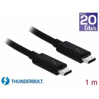 Delock Thunderbolt™ 3 (20 Gb/s) USB-C™ kabel muški > muški pasivni 1,0 m 5 A crni