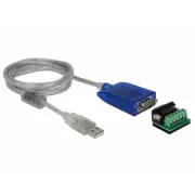 Delock adapter USB Type-A na serijsko sučelje RS-422/485 DB9 sa zaštitom od prenapona 600 W i proširenim rasponom temperature