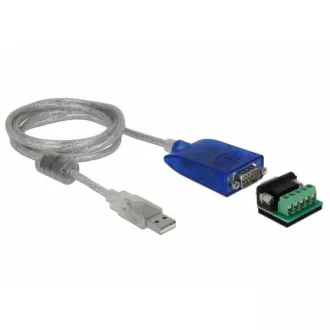 Delock adapter USB Type-A na serijsko sučelje RS-422/485 DB9 sa zaštitom od prenapona 600 W i proširenim rasponom temperature