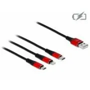 Delock USB kabel za punjenje 3 u 1 za Lightning™ / Micro USB / USB Type-C™, 1 m
