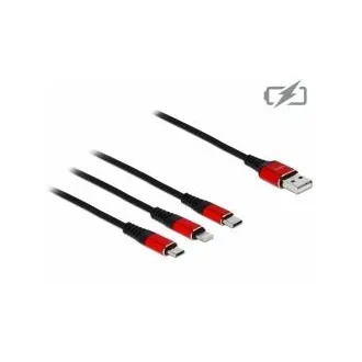 Delock USB kabel za punjenje 3 u 1 za Lightning™ / Micro USB / USB Type-C™, 1 m