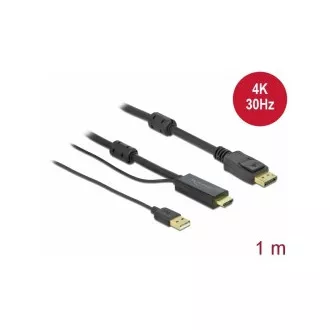 Delock kabel HDMI na DisplayPort 4K 30 Hz 1 m