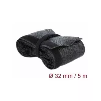 Delock Pletena omotač s čičkom 5 m x 32 mm crni