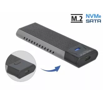 Delock vanjsko USB Type-C™ kombinirano kućište za M.2 NVMe PCIe ili za SATA SSD - bez alata