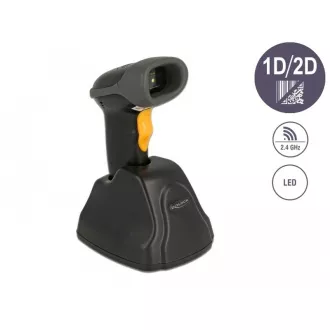 Delock Barcode čitač 2,4 GHz, 1D i 2D, sa stanicom za punjenje Delock Barcode čitač 2,4 GHz, 1D i 2D, sa stanicom za punjenje