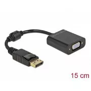Delock Adapter DisplayPort 1.2 muški na VGA ženski pasivni crni