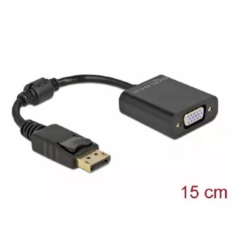 Delock Adapter DisplayPort 1.2 muški na VGA ženski pasivni crni