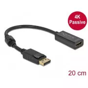 Delock Adapter DisplayPort 1.2 muški na HDMI ženski 4K pasivni crni