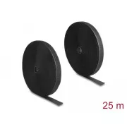 Delock Visokopouzdana čičak traka D 25 m x Š 25 mm crna