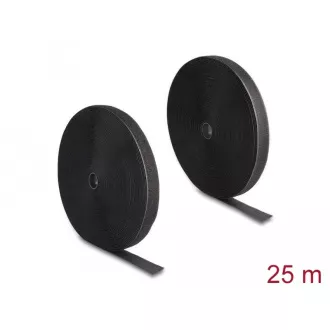 Delock Visokopouzdana čičak traka D 25 m x Š 25 mm crna