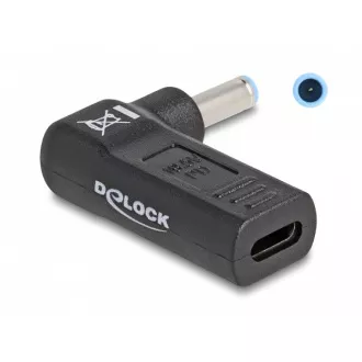 Delock adapter kabela za punjenje prijenosnog računala, USB Type-C ženski na HP muški 4,5 x 3,0 mm, kutni 90° Delock adapter kabela za punjenje prijenosnog računala, USB Type-C ženski na HP muški 4,5 x 3,0 mm, kutni 90°