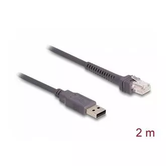 Delock kabel od RJ50 sučelja do USB 2.0 Type-A do čitača barkoda, 2 m Delock kabel od RJ50 sučelja do USB 2.0 Type-A do čitača barkoda, 2 m