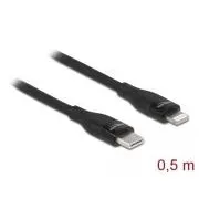 Delock kabel za podatke i punjenje USB Type-C™ na Lightning™ za iPhone™, iPad™ i iPod™ crni 0,5 m MFi