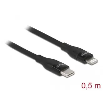 Delock kabel za podatke i punjenje USB Type-C™ na Lightning™ za iPhone™, iPad™ i iPod™ crni 0,5 m MFi