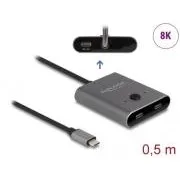 Delock USB preklopnik 10 Gbps USB Type-C™, 2 u 1, dvosmjerni, 8K