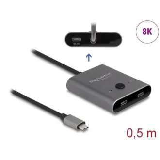 Delock USB preklopnik 10 Gbps USB Type-C™, 2 u 1, dvosmjerni, 8K