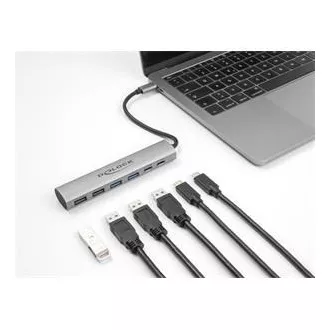 Delock USB čvorište sa 6 priključaka s 4 x USB Type-A utičnice i s 2 x USB Type-C™ utičnice Delock USB čvorište sa 6 priključaka s 4 x USB Type-A utičnice i s 2 x USB Type-C™ utičnice