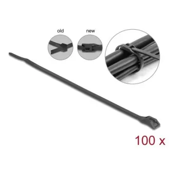 Delock Kabelske vezice s ravnom glavom, D 205 x Š 2,5 mm, 100 kom. crne Delock Kabelske vezice s ravnom glavom, D 205 x Š 2,5 mm, 100 kom. crne