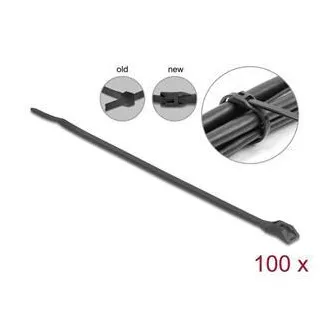 Delock Kabelske vezice s ravnom glavom, D 205 x Š 2,5 mm, 100 kom. crne Delock Kabelske vezice s ravnom glavom, D 205 x Š 2,5 mm, 100 kom. crne