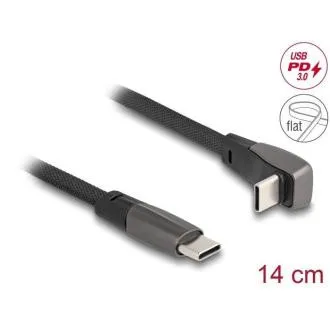 Delock USB 2.0 plosnati trakasti kabel USB Type-C muški na USB Type-C muški, pod pravim kutom