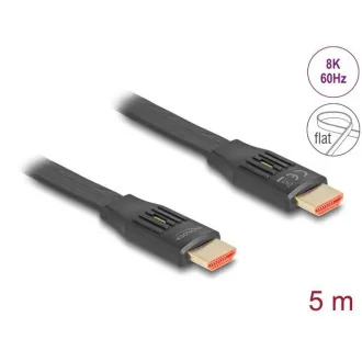 Delock HDMI kabel velike brzine s ravnim trakastim kabelom 48 Gbps 8K 60 Hz 5 m