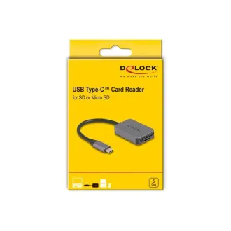 Delock čitač kartica s USB Type-C™ sučeljem u aluminijskom kućištu za SD ili Micro SD memorijske kartice