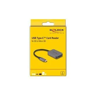 Delock čitač kartica s USB Type-C™ sučeljem u aluminijskom kućištu za SD ili Micro SD memorijske kartice