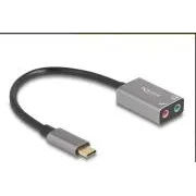 Delock Vanjska USB Type-C™ zvučna kartica s Plug & Play audio adapterom, 2 x 3,5 mm stereo priključak