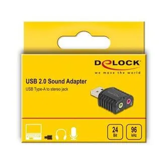 Delock vanjska USB zvučna kartica 24 bit / 96 kHz Plug & Play za Windows, MAC, Linux, Chrome OS