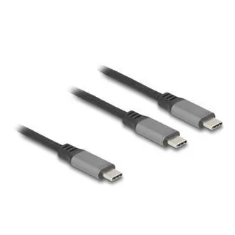 Delock USB-C™ Y-kabel 1 x muški na 2 x muški PD 3.0, 100 W pametno napajanje, 1,2 m