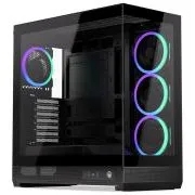 Endorfy Fishtank 6000 Corona, Kućište, E-ATX, 4× ARGB 120 mm ventilator, 2× USB 3.0, 1× USB-C, panorama, staklene stranice i prednja strana, usko