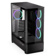 Endorfy Aquarius 8000 Corona, Kućište, E-ATX, 4× ARGB 120 mm ventilator, 2× USB 3.0, 1× USB-C, panoramsko, zaobljeno staklo, crno
