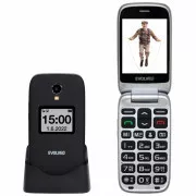 EVOLVEO EasyPhone FS, preklopni mobitel 2,8" za starije osobe s postoljem za punjenje (crni)