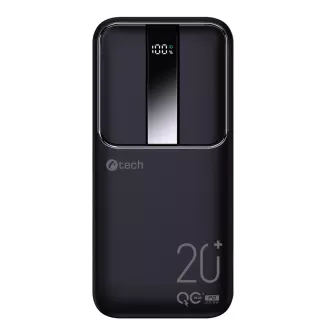 C-TECH Powerbank 20000mAh, Li-Pol, 22,5W, USB-C/USB-A/micro USB/PD/Brzo punjenje/zaslon