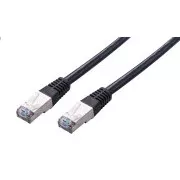 C-TECH Kabel patchcord Cat5e, FTP, crni, 1m