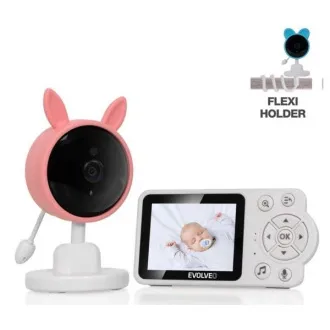 EVOLVEO Baby Monitor N3 video baby monitor, roza - Rabljen EVOLVEO Baby Monitor N3 video baby monitor, roza - Rabljen