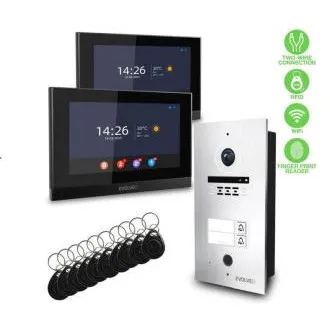EVOLVEO DoorPhone ID-2, 2-žični video portafon za dva stana s RFID-om, otiskom prsta i podrškom za ONVIF kameru EVOLVEO DoorPhone ID-2, 2-žični video portafon za dva stana s RFID-om, otiskom prsta i podrškom za ONVIF kameru