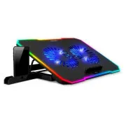 EVOLVEO CoolPro, hladnjača za laptop, 2x ventilatora, RGB pozadinsko osvjetljenje, crna
