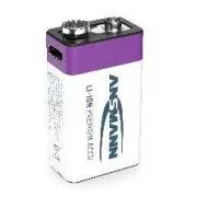 Ansmann Li-ion 9V blok, min 340mAh, s elektronikom za punjenje, USB-C